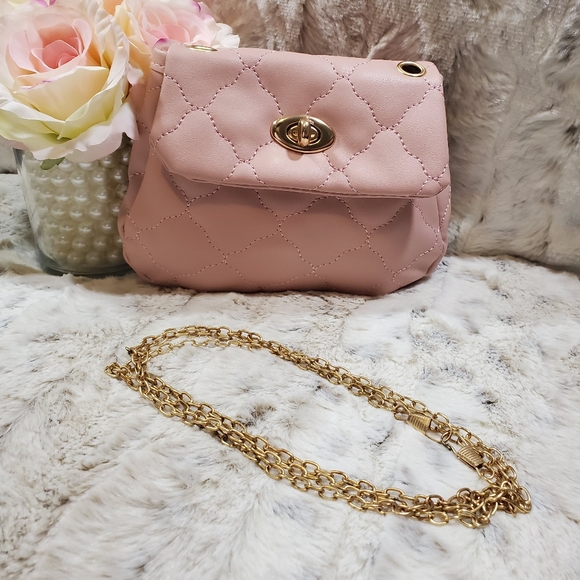 Pink Quilted Crossbody Bag - Picture 5 of 8